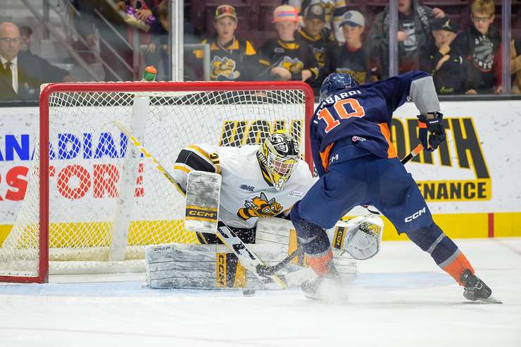 Sarnia Sting vs. Flint Firebirds. October 23, 2024. (Photo courtesy of Darren Metcalfe/ Metcalfe Photography)