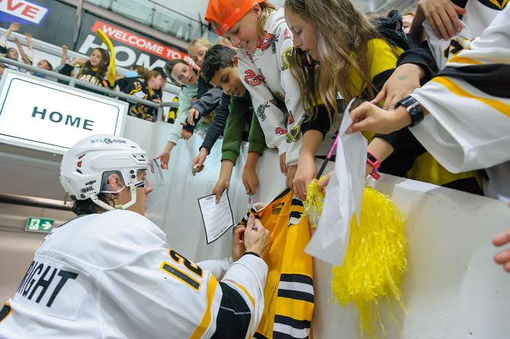 Students at the second annual School Day Game where the Sarnia Sting played the Flint Firebirds. October 23, 2024. (Photo courtesy of Darren Metcalfe/ Metcalfe Photography)